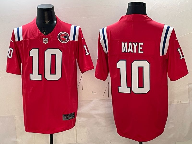 Men 2026 New England Patriots #10 Maye red Limited Nike NFL Jersey style 01